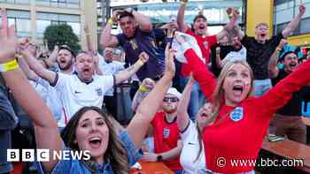 Fans celebrate Three Lions success in Times Square