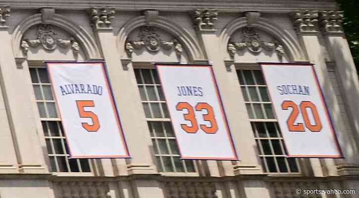 Here's how New York City Hall mixed up Patrick Ewing's retired number during Knicks' parade