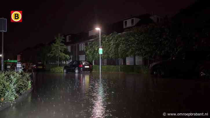 Storm trekt over Nuenen: bomen om, straten blank en blikseminslag op woning