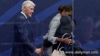 Bill Clinton's VERY cozy moment with Michelle while Hillary looks the other way... and the best UNSEEN moments from Obama public library opening