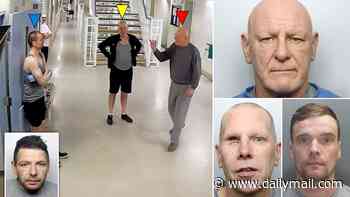 Moment three of UK's most dangerous prisoners storm child killer's cell and stab him to death - as they each receive whole life terms for murder