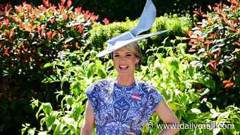 Charlotte Hawkins looks elegant in a pretty blue dress and statement fascinator as she leads star-studded Royal Ascot arrivals on day four