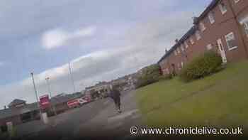 Watch moment Northumbria Police officer borrows teen's bike to chase down prolific shoplifter