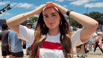 British World Cup influencer complains his fiancée is being catcalled, abused and 'sexualised just for existing' by rowdy England fans in America