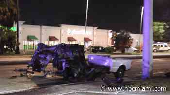 2 men hurt in violent and fiery Lauderdale Lakes crash, officials say
