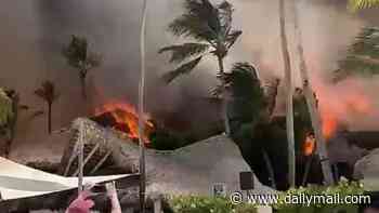 Massive fire breaks out at luxury beach resort popular with American tourists forcing guests to run for their lives