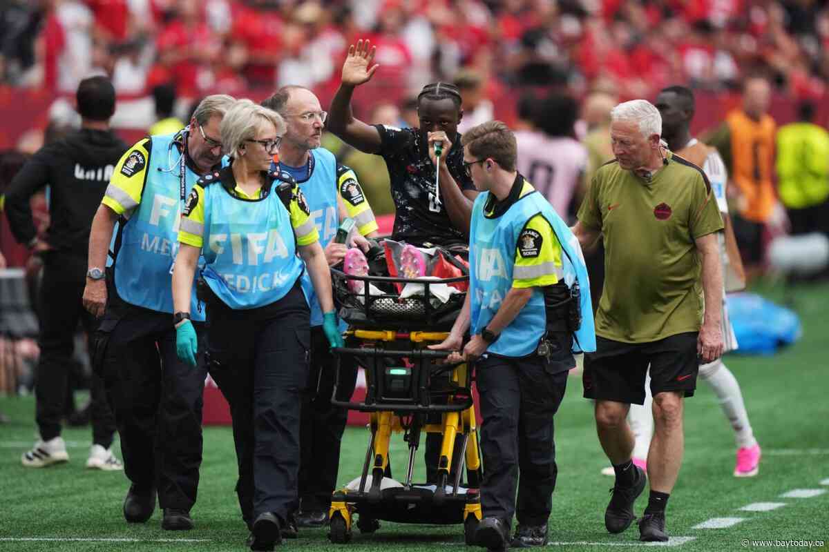 What is the 'green whistle' Canadian player Ismael Koné was given after FIFA injury?