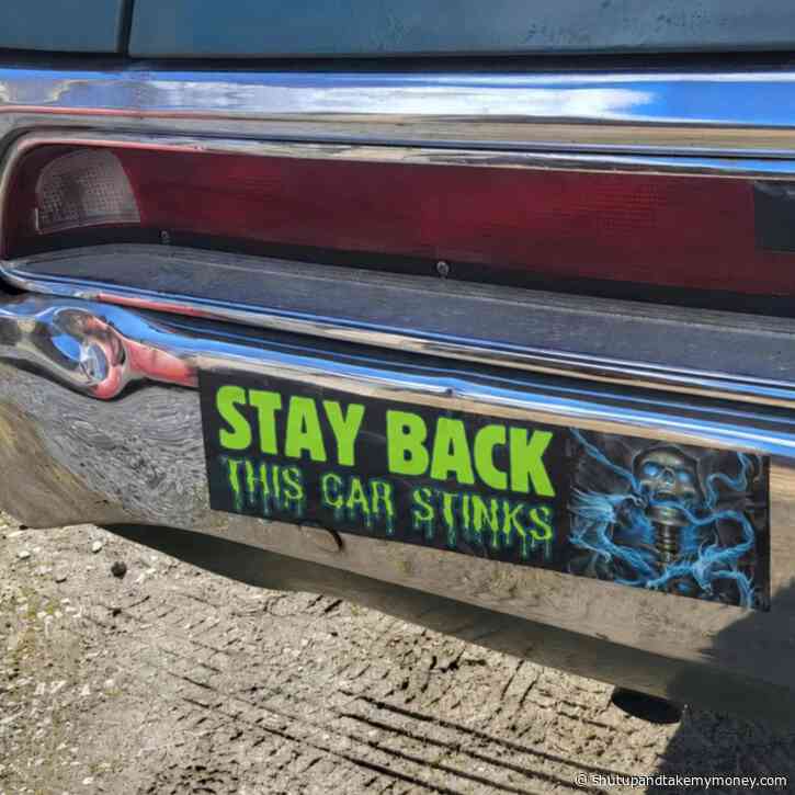 Stay Back, This Car Stinks Bumper Sticker