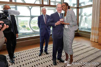 George W. Bush and Michelle Obama Have Sweet Reunion, Complete With a Mint Moment