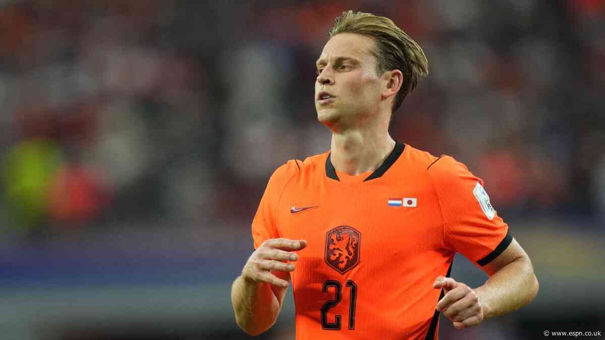 De Jong in doubt for Dutch clash with Sweden