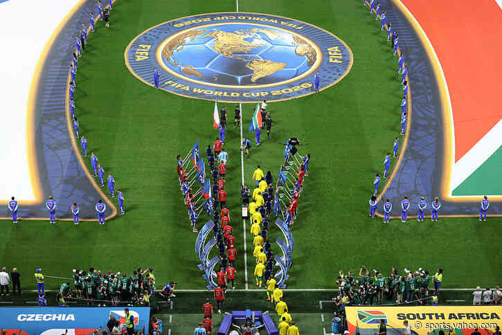🎥 He gets trapped in a giant flag before Czechia v South Africa