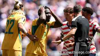 ‘The ref was having a stinker’: Nestory Irankunda takes aim after Socceroos loss