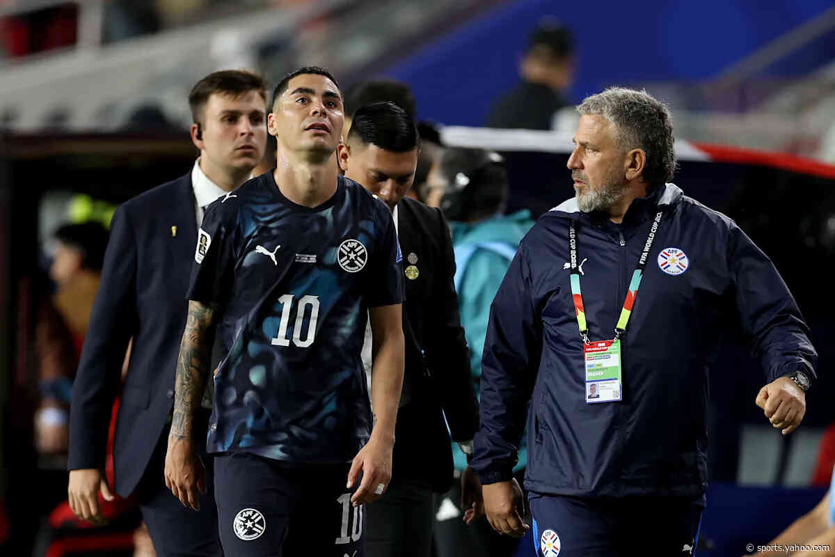 Almirón shown straight red for breaking FIFA’s new anti-mouth-covering rule