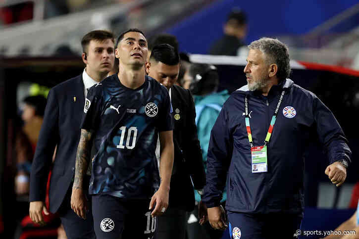 Almirón shown straight red for breaking FIFA’s new anti-mouth-covering rule