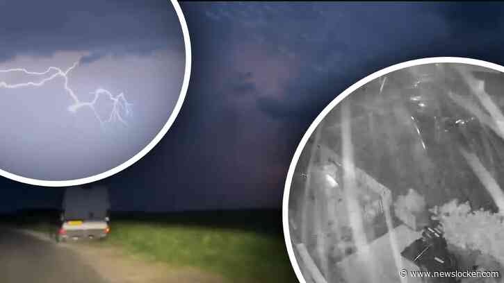 Noodweer slaat toe: bliksem, onweer, harde windstoten en hagelstenen.