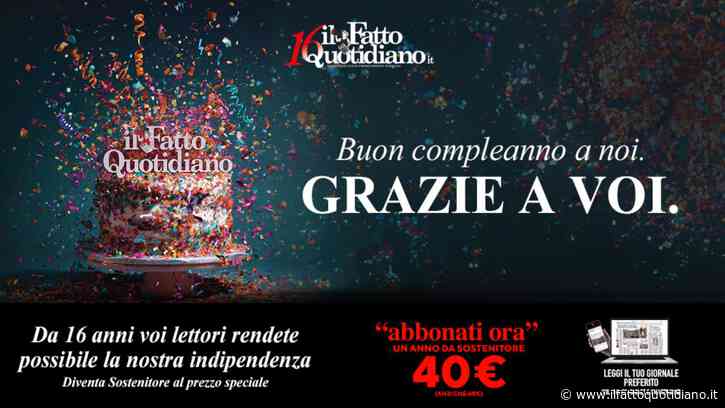 Il nostro sito compie 16 anni: l’appello di Peter Gomez per sostenerci ad un prezzo speciale
