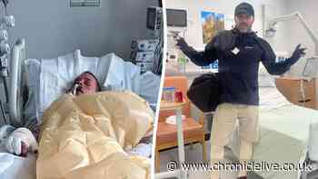 Dad 'engulfed in fireball' feared 'it was game over' after being airlifted to Newcastle RVI