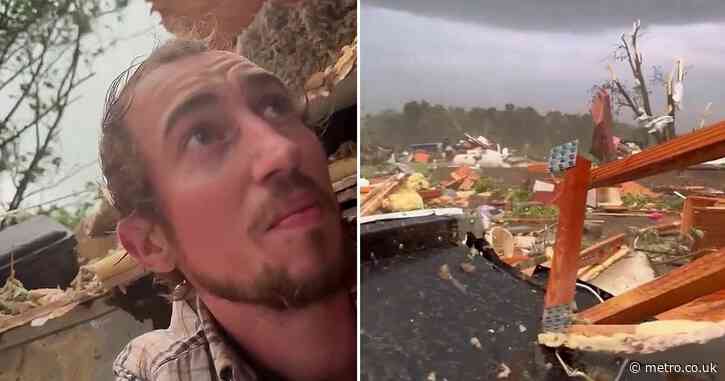 Man films moment tornado destroys his home while he’s inside
