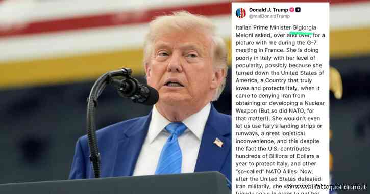 “Gigiorgia” dopo “Giuseppi”: Trump sbaglia il nome di Meloni nel post in cui l’attacca