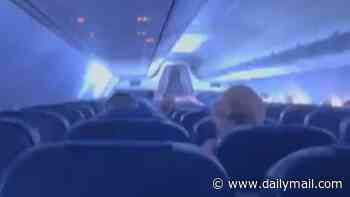 Shocking moment World Cup squad's plane is hit by LIGHTNING on their way to a match