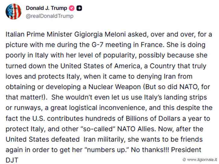 Prima "Giuseppi" ora "Gigiorgia": Trump sbaglia i nomi