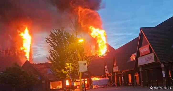Shopping centre roof collapses after high fire breaks out in Leicestershire