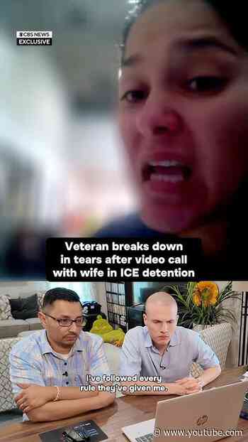 Veteran breaks down in tears after video call with wife in ICE detention #shorts