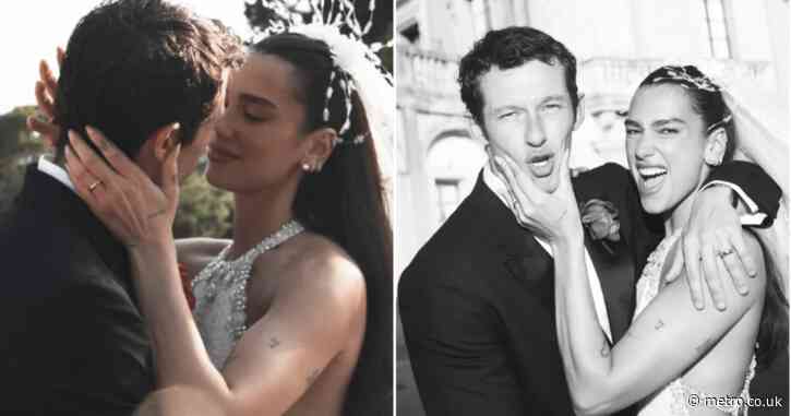 Dua Lipa shares first pictures from £1,500,000 wedding to Callum Turner