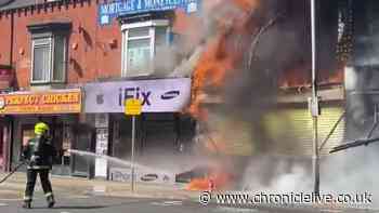 Flames rip through North East takeaway as huge 999 response tackles blaze