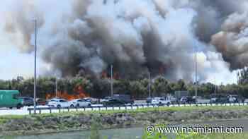 Crews continue to battle brush fires throughout Miami-Dade