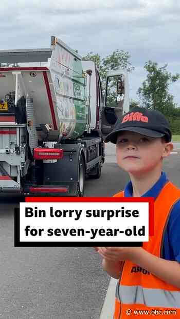 Seven-year-old 'excited' by bin lorry surprise