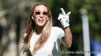 Bec Judd serves country club chic as she joins Indy Clinton at Mick Fanning's Golf Day charity event