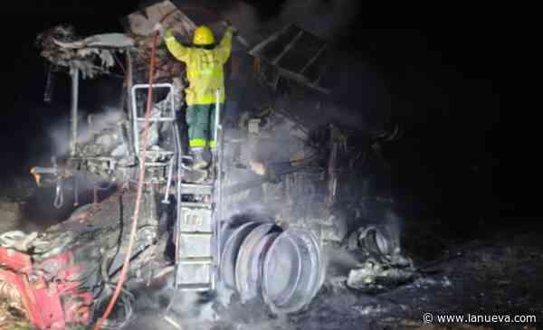 Se incendió una cosechadora en un establecimiento rural cerca de Fra-Pal