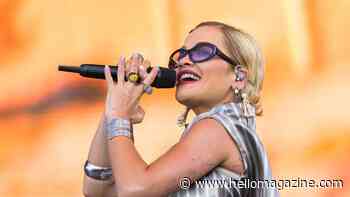 Rita Ora, 35, showcases toned abs in daring silver bralette