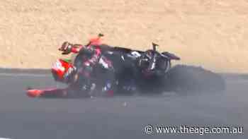 MotoGP gun banned for pushing marshal
