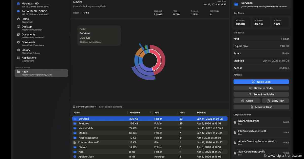 If you have a Mac, you should try this free and beautifully-designed disk space tool