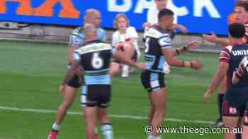 Marky Mark wins trash talk and try battle as Roosters rattle Sharks