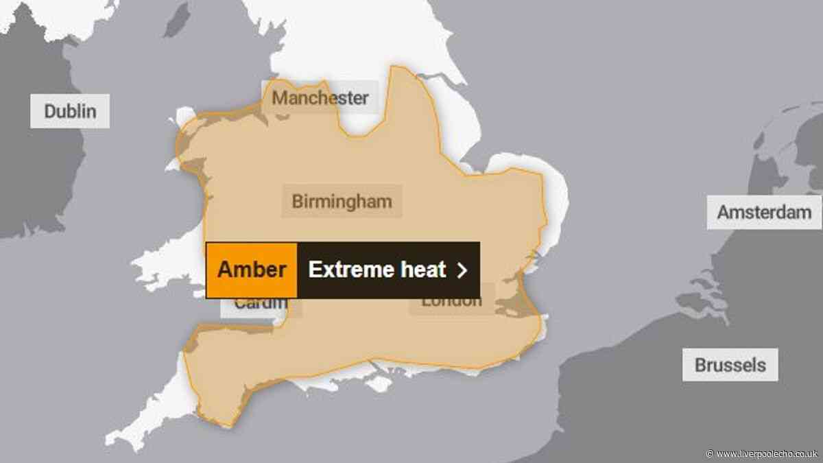 48-hour amber alert issued as Merseyside to bake in 34C heat