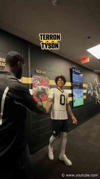 Fred McAfee introduces Terron Armstead to Jordyn Tyson #saints #nfl #shorts
