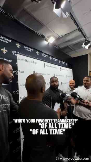 Cam Jordan congratulates Mark Ingram & Terron Armstead on Saints HOF nod
