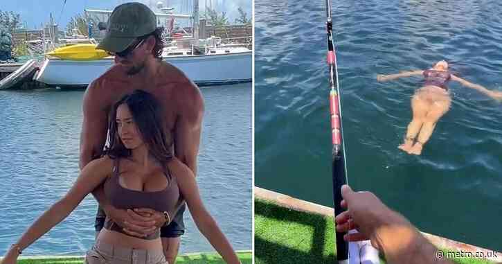Influencer throws model into water as shark bait in bizarre video