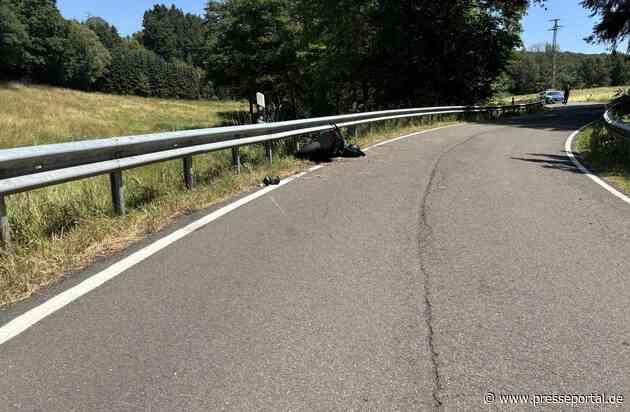 POL-PILEK: 27-jähriger Motorradfahrer bei Unfall auf der L385 bei Becherbach schwer verletzt