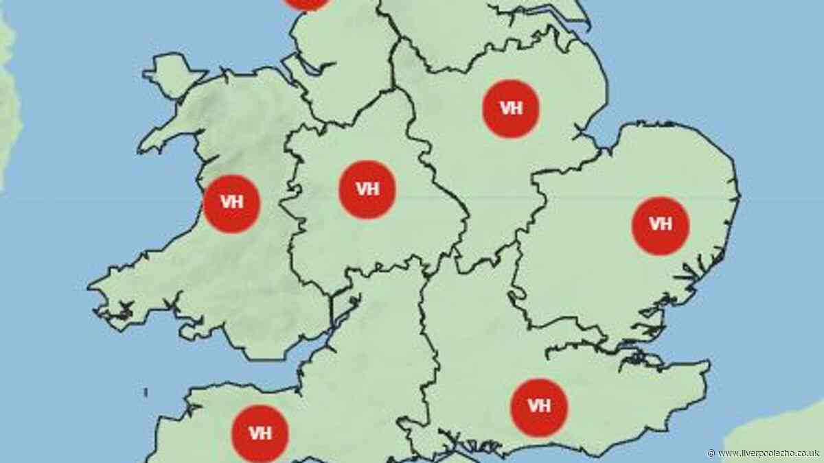 Met Office issues 'very high' alert for Liverpool