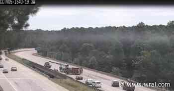 One dead, one seriously injured after pickup truck falls into embankment on I-540 near Buffaloe Road