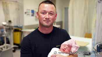 Tyneside dad 'over the moon' as first child arrives on Father's Day