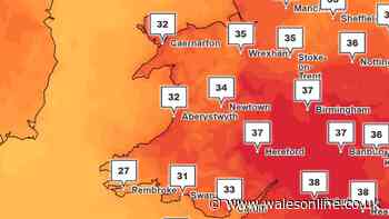 Met Office weather maps show day Wales will hit 38C as heatwave kicks off four day amber warning