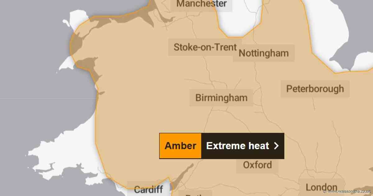 AD FEATURE: Met Office weather maps show when Wales will hit 38C as heatwave kicks off four day amber warning