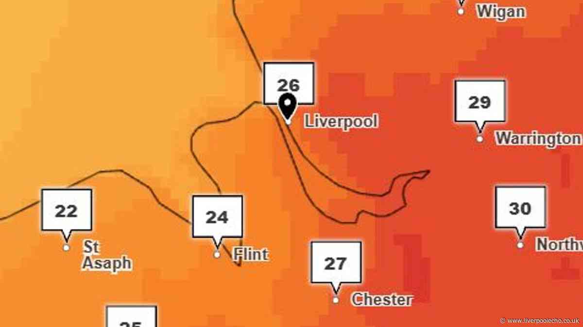 Hottest day this week as Liverpool set to reach 37C