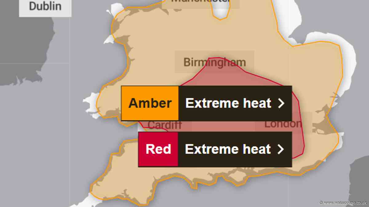 Exactly what a red warning for hot weather means as Met Office issues health alert