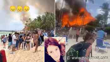 New footage shows tourists fleeing with their bags as fire destroys Dominican Republic resort - and it's revealed Italian celebrity died from carbon monoxide fumes